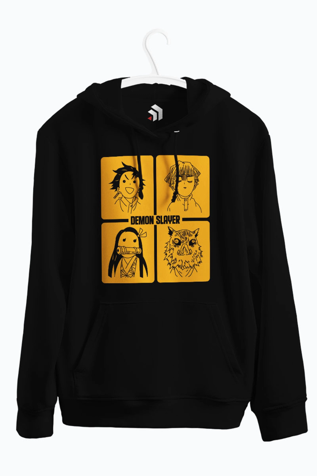 Demon Slayer - Tanjirou, Zenitsu, Nezuko and Hashibira Anime Baskılı Kapşonlu Sweatshirt