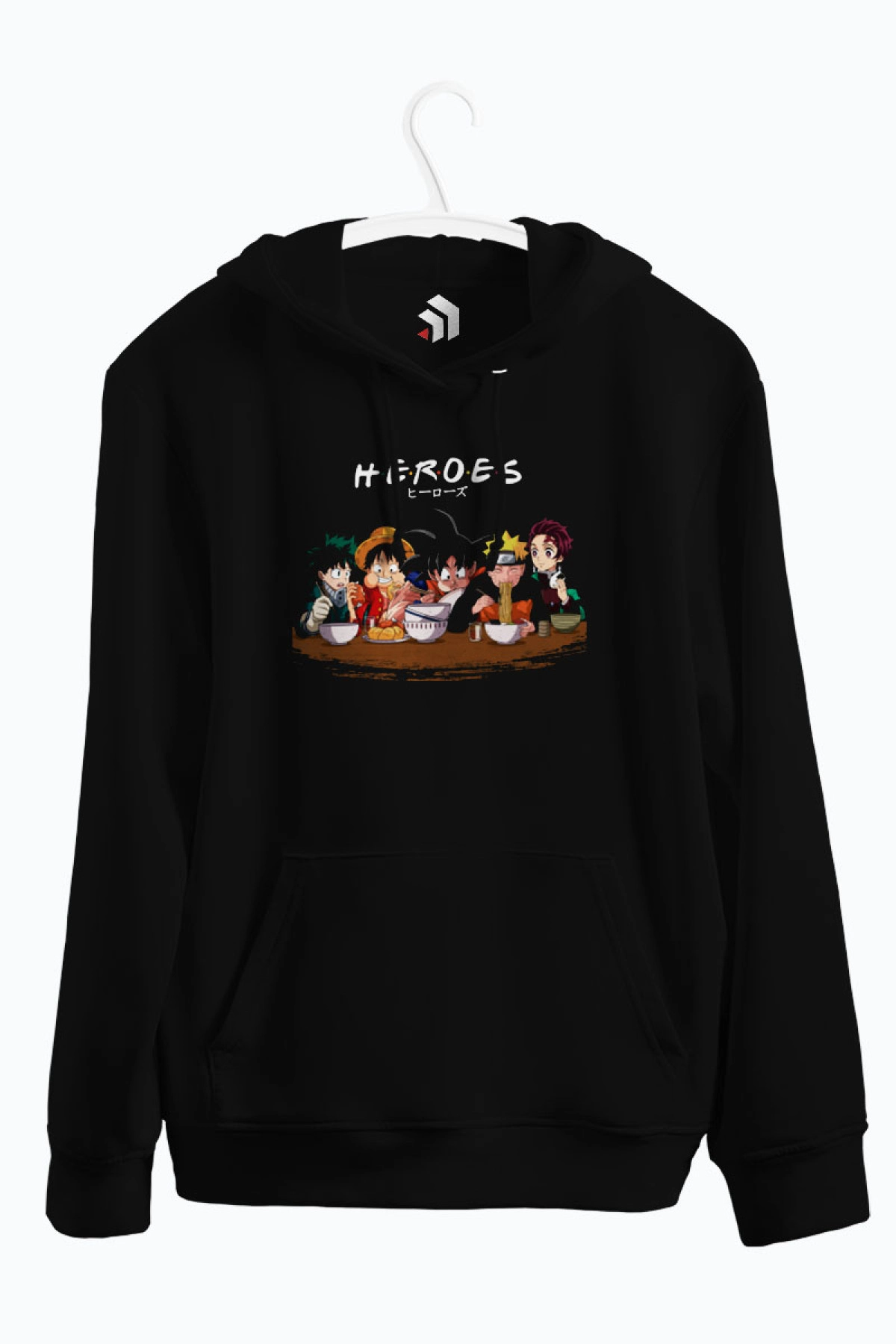 H·E·R·O·E·S Anime Baskılı Kapşonlu Sweatshirt