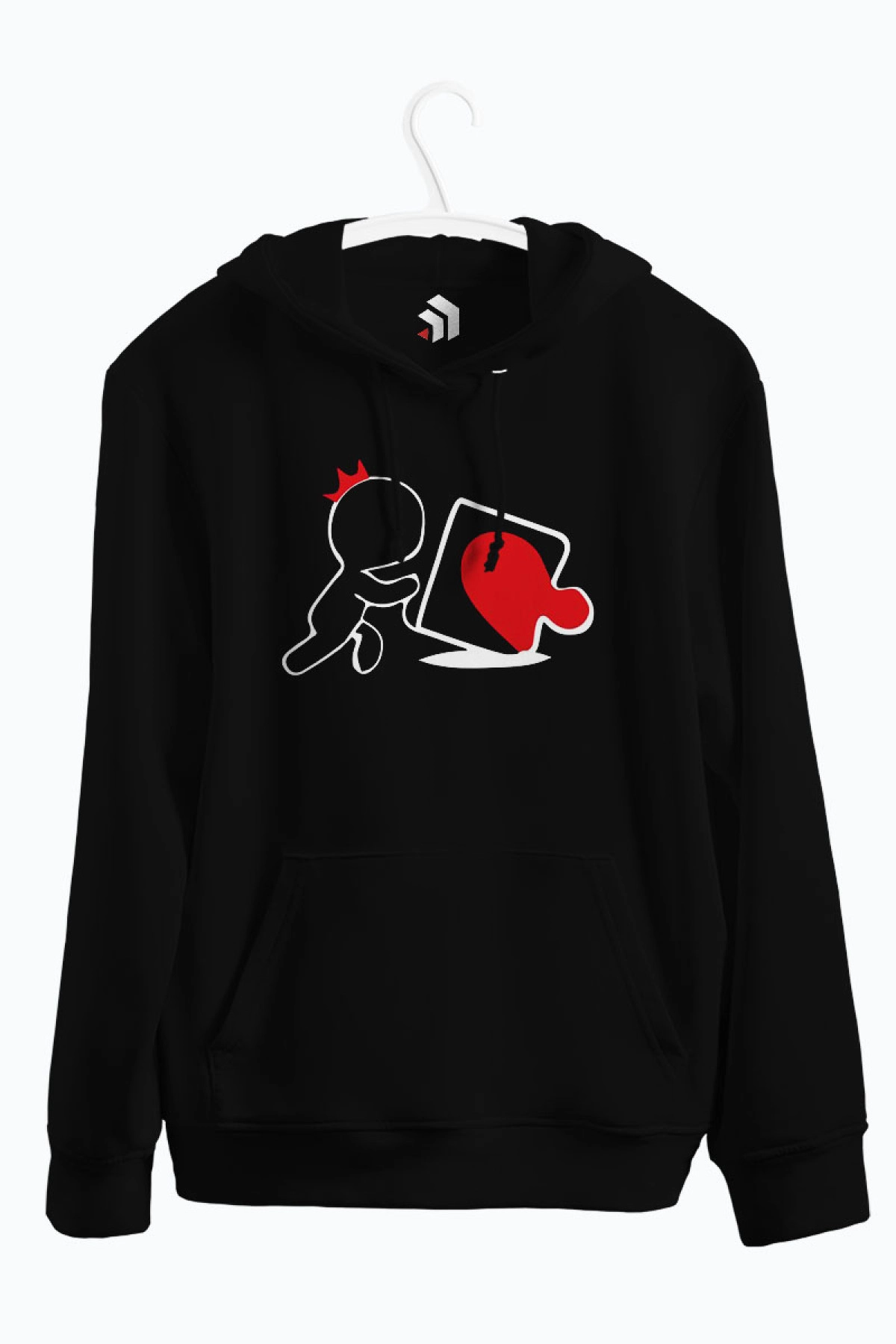 Sensiz Eksik - Eşleşen Çift Baskılı Kapşonlu Sweatshirt