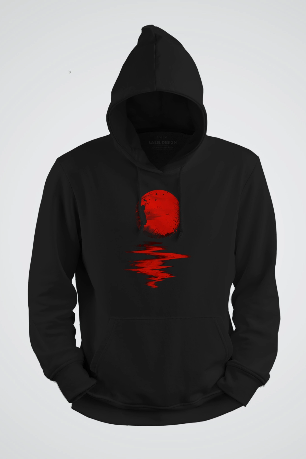 Dolunayın Yansıması Baskılı Kapşonlu Sweat