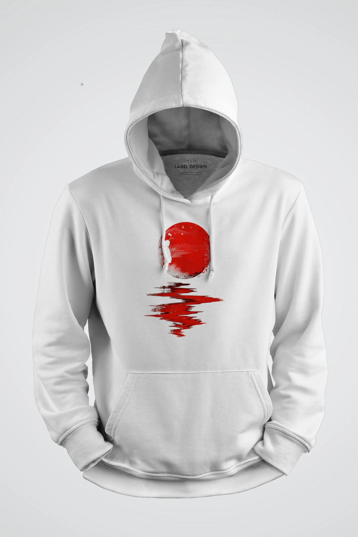 Dolunayın Yansıması Baskılı Kapşonlu Sweat