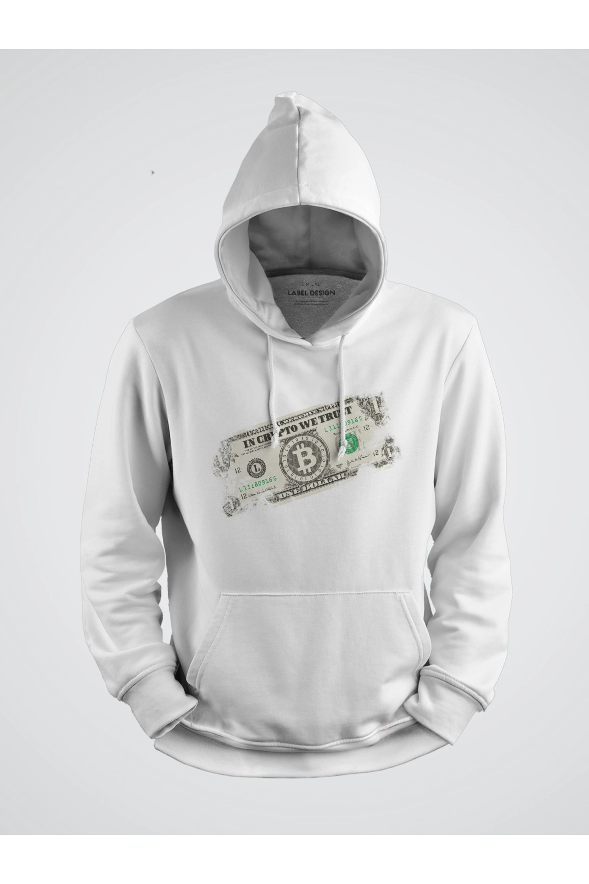 Bitcoin Kripto Para Esprili Baskılı Kapşonlu Sweat