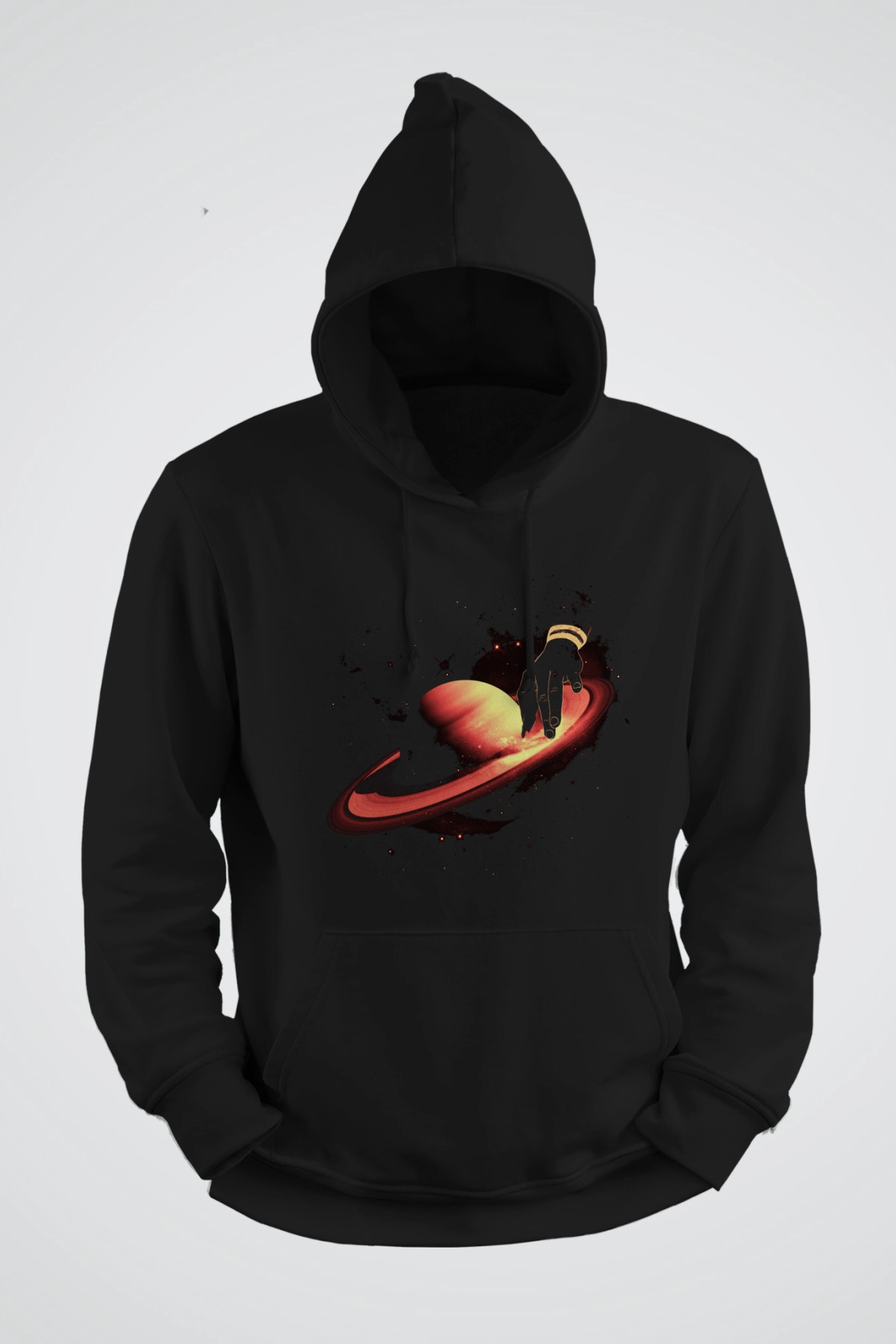 Dj Satürn Baskılı Kapşonlu Sweat