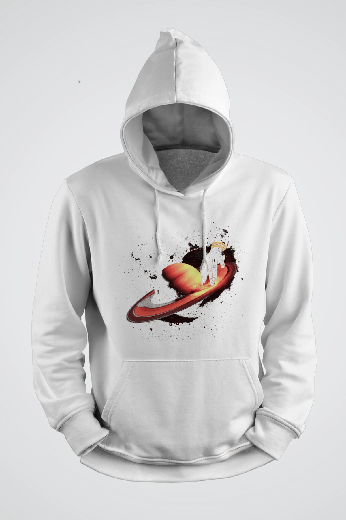 Dj Satürn Baskılı Kapşonlu Sweat