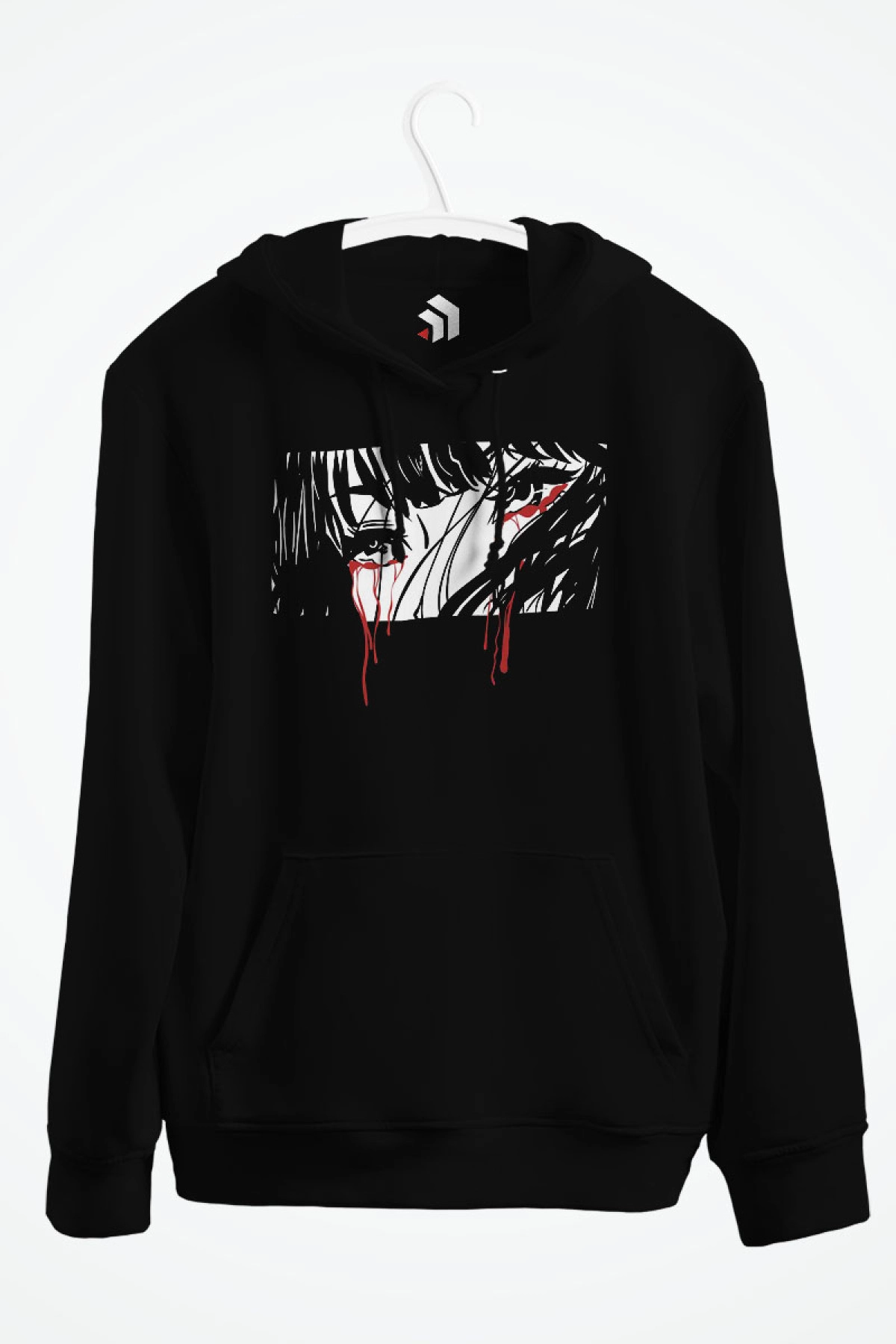 Crying Girl Anime Baskılı Kapşonlu Sweatshirt