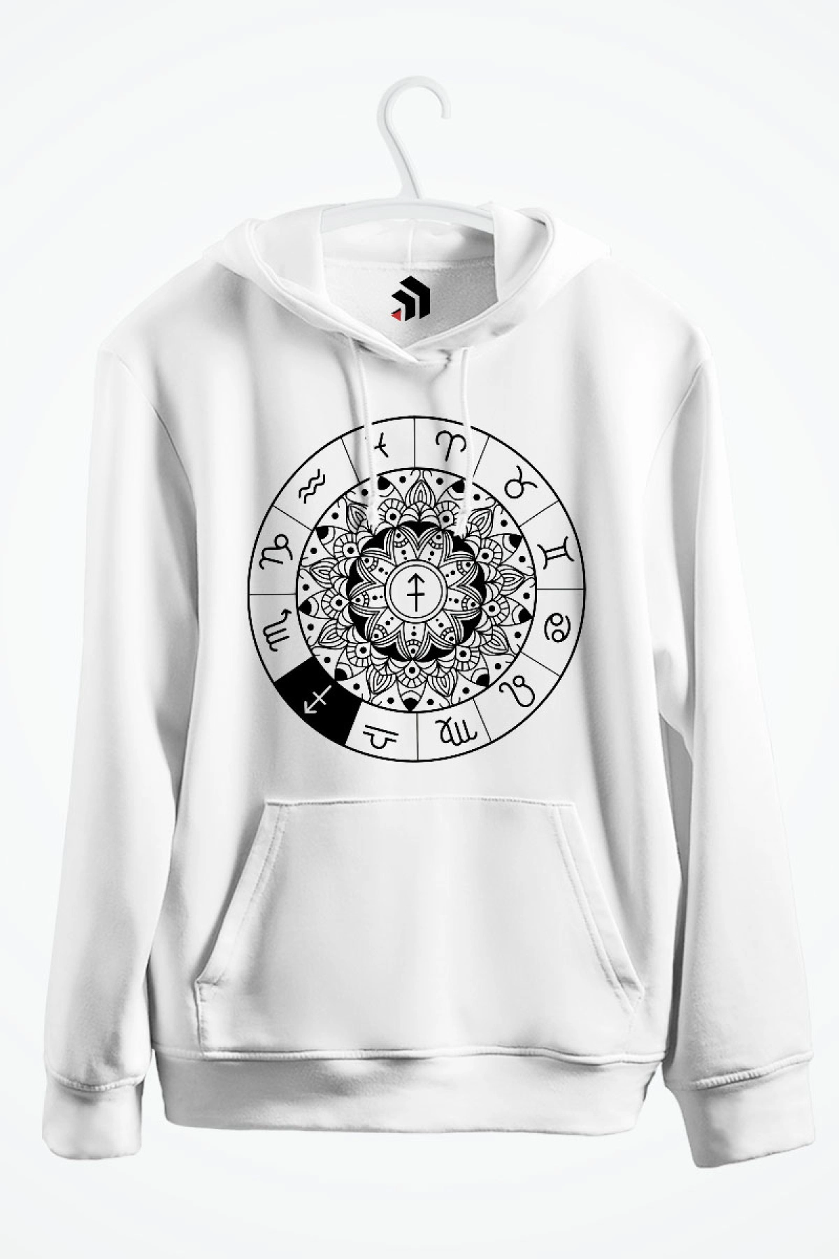 Sagittarius - Yay Burcu Baskılı Kapşonlu Sweatshirt