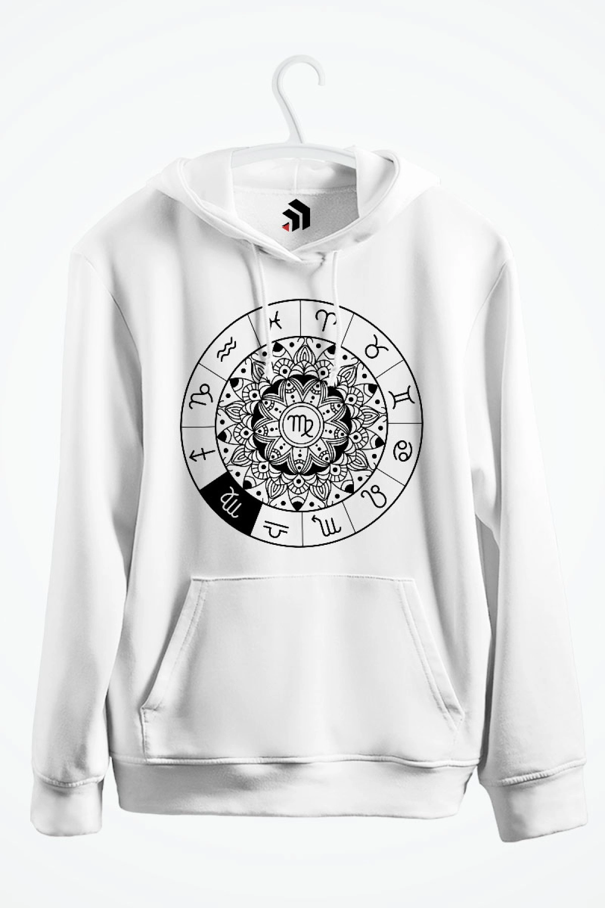 Virgo - Başak Burcu Baskılı Kapşonlu Sweatshirt