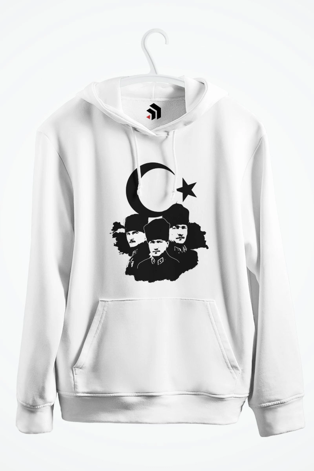 Ataturk Mustafa Kemal Baskılı Kapşonlu Sweatshirt