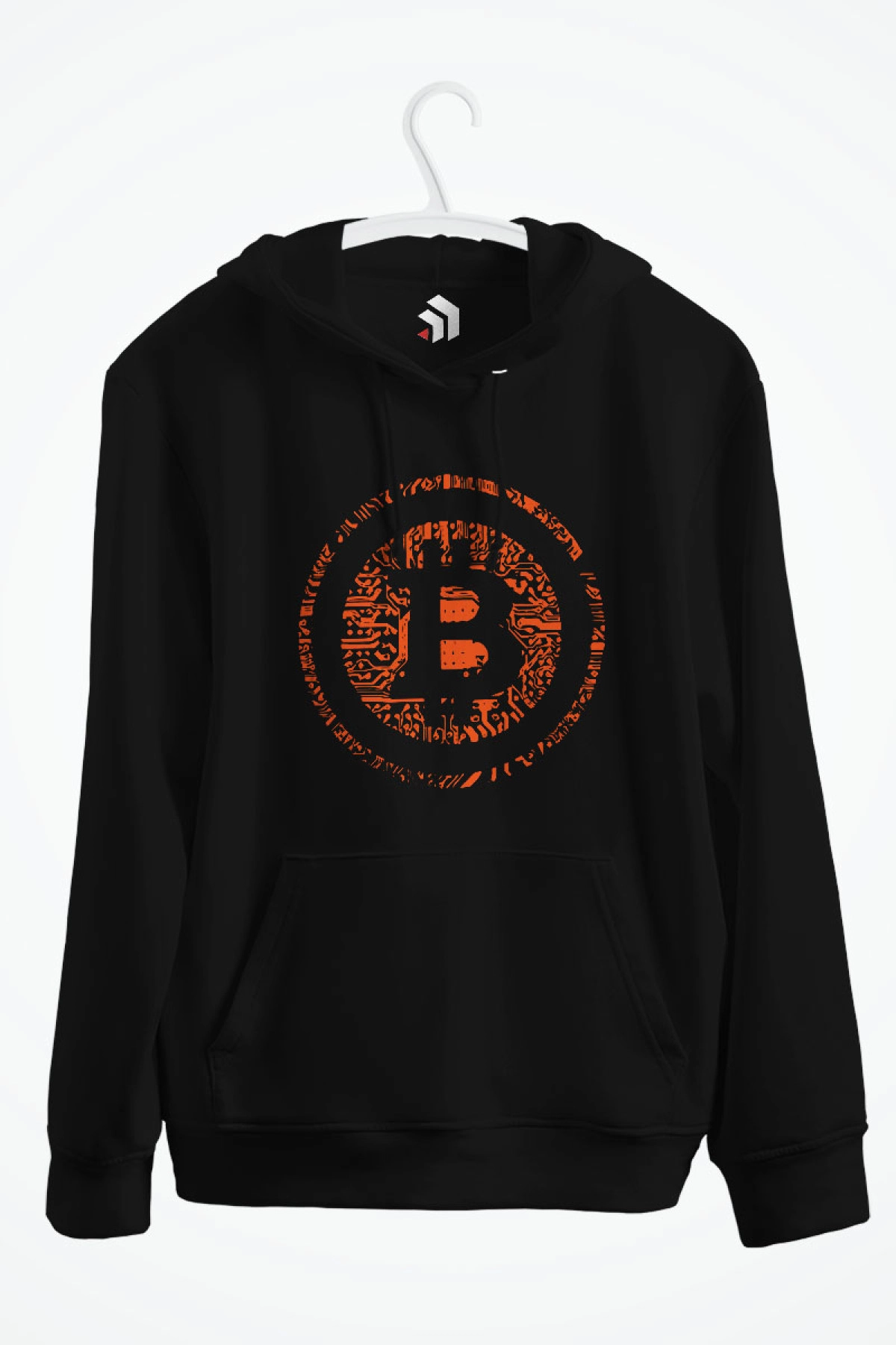 Bitcoin Baskılı Kapşonlu Sweatshirt