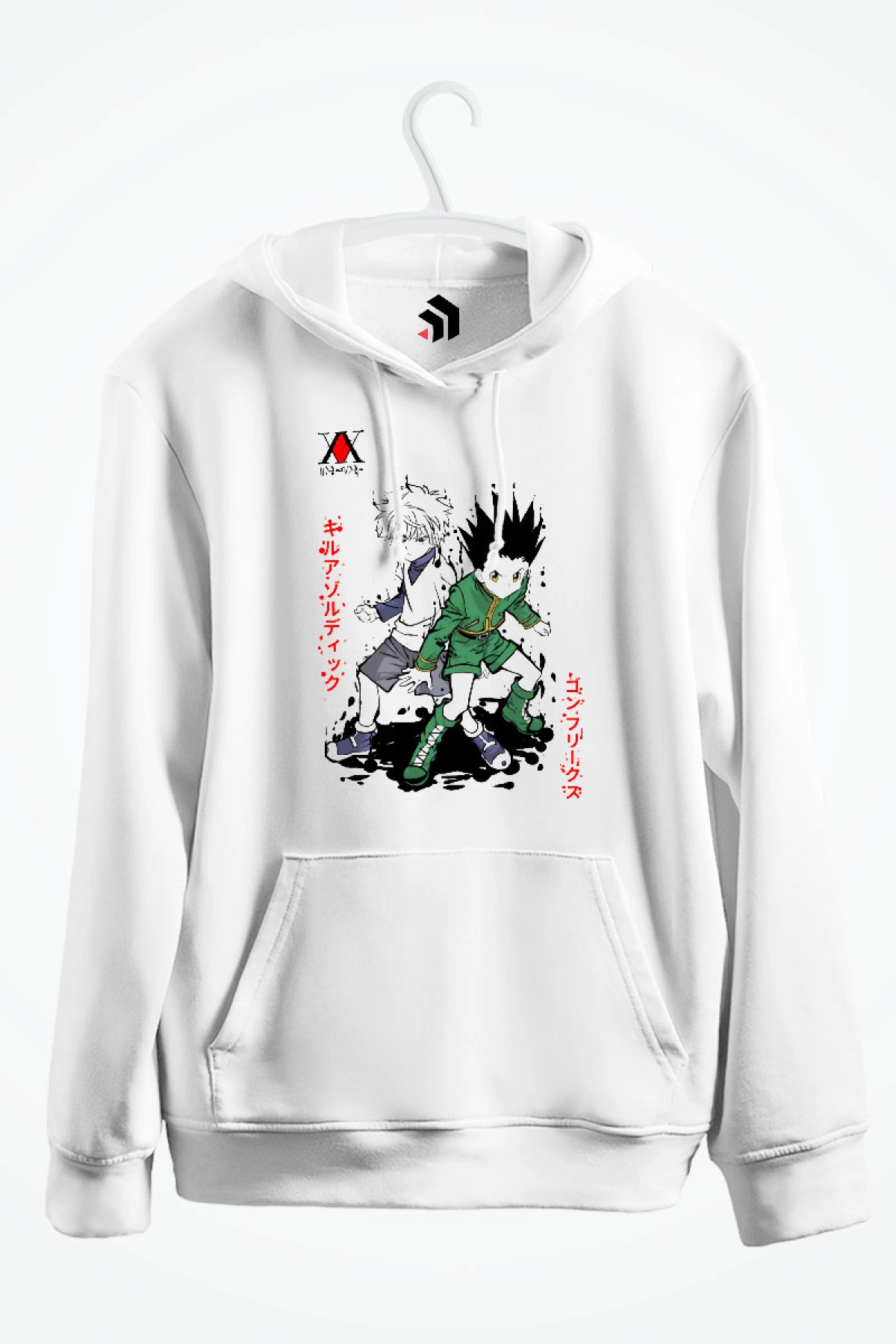 Gon And Killua Anime Baskılı Kapşonlu Sweatshirt