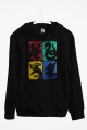 Harry Potter Houses Collage Baskılı Kapşonlu Sweatshirt