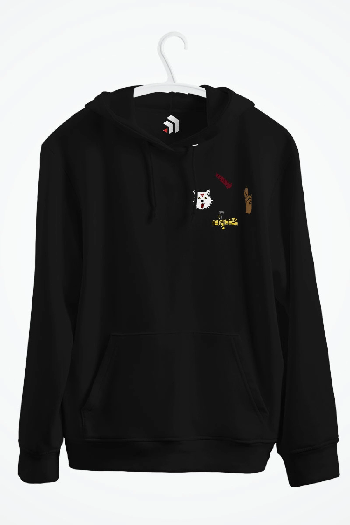 JJK Embroidered Crop Baskılı Kapşonlu Sweatshirt