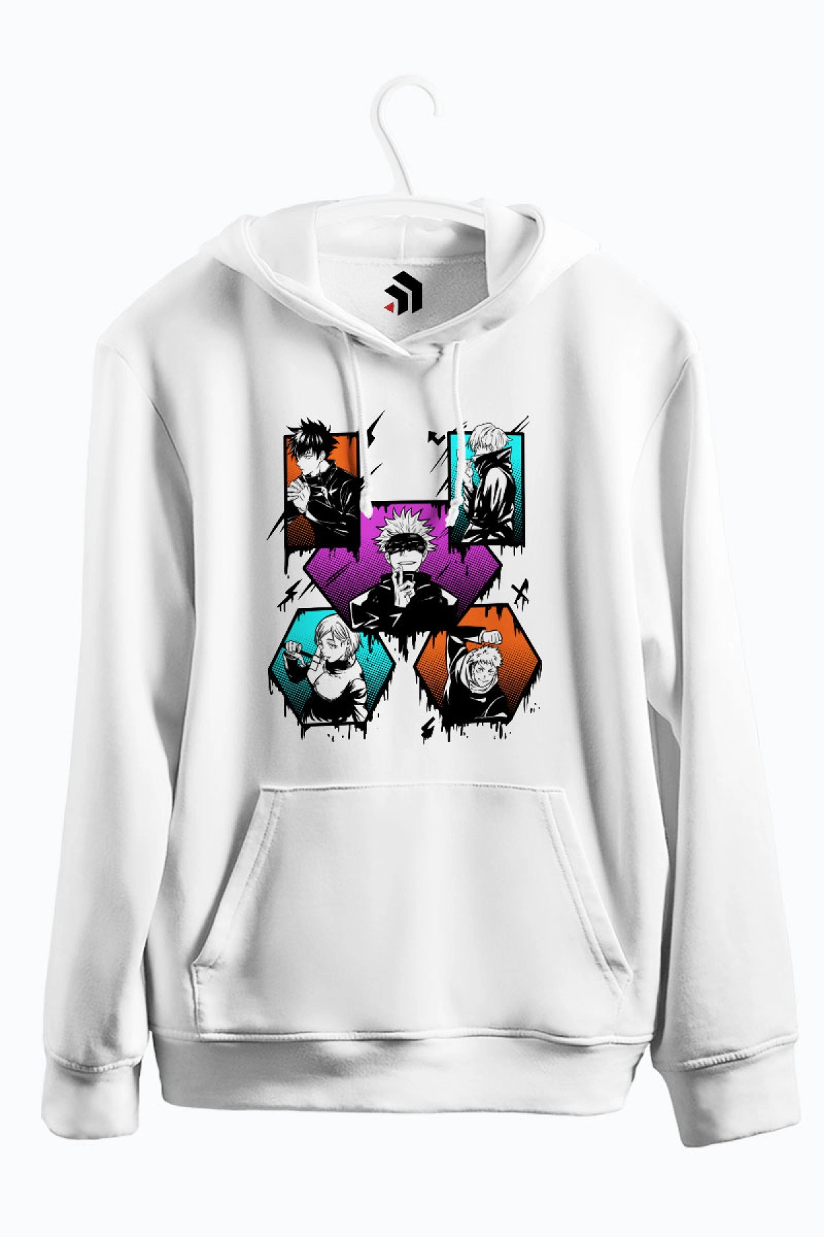Jujutsu Kaisen Garffiti Anime Baskılı Kapşonlu Sweatshirt