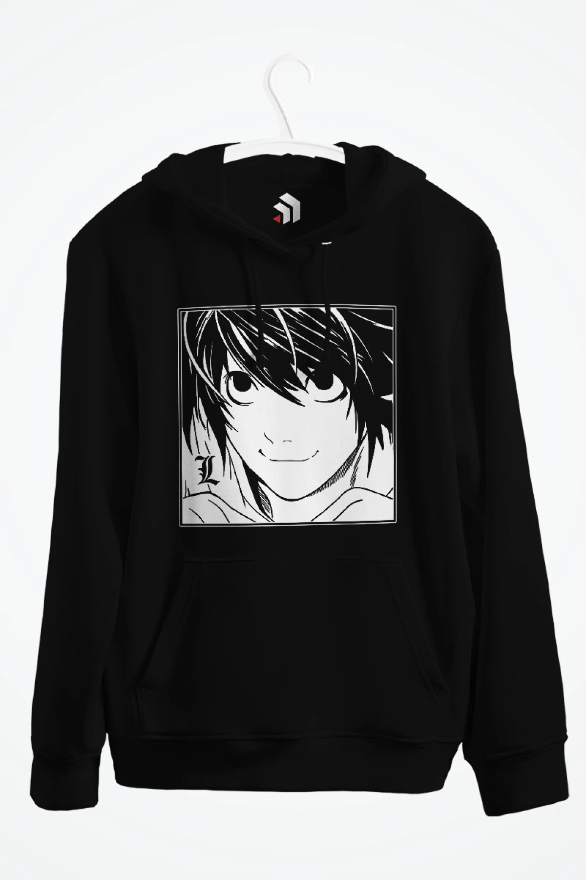 L Nice Death Note Anime Baskılı Kapşonlu Sweatshirt