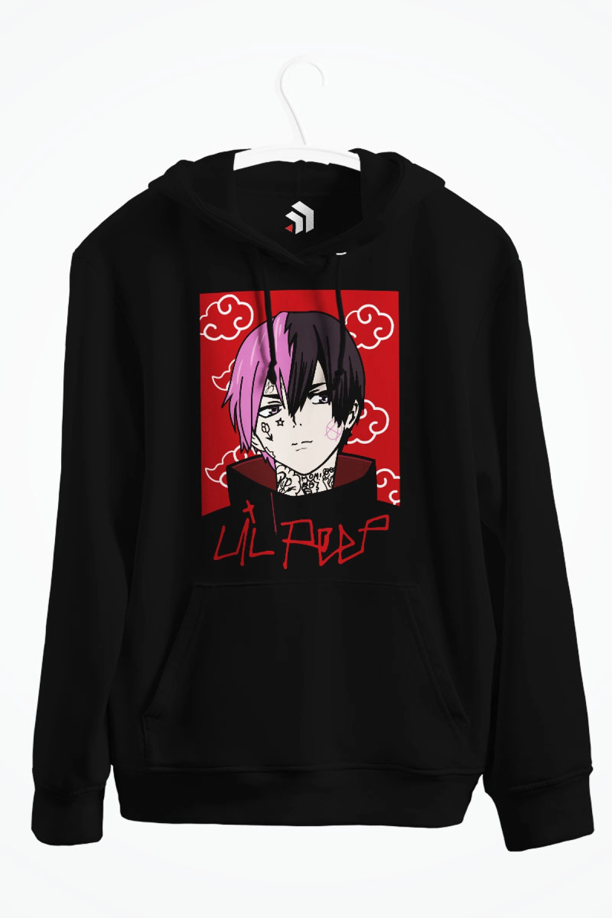 Lil Peep Akatsuki Gang Hip Hop Anime Baskılı Kapşonlu Sweatshirt