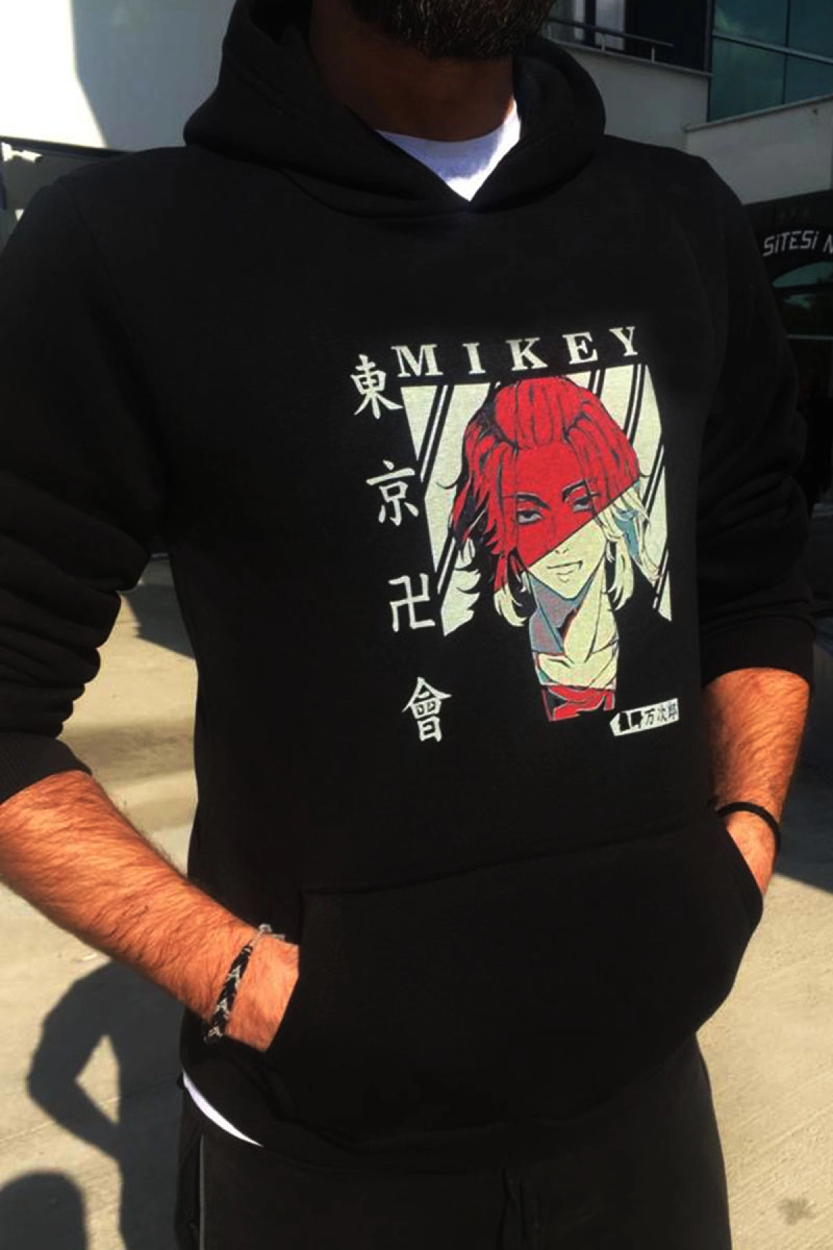 Mikey Tokyo Revengers Anime Baskılı Kapşonlu Sweatshirt