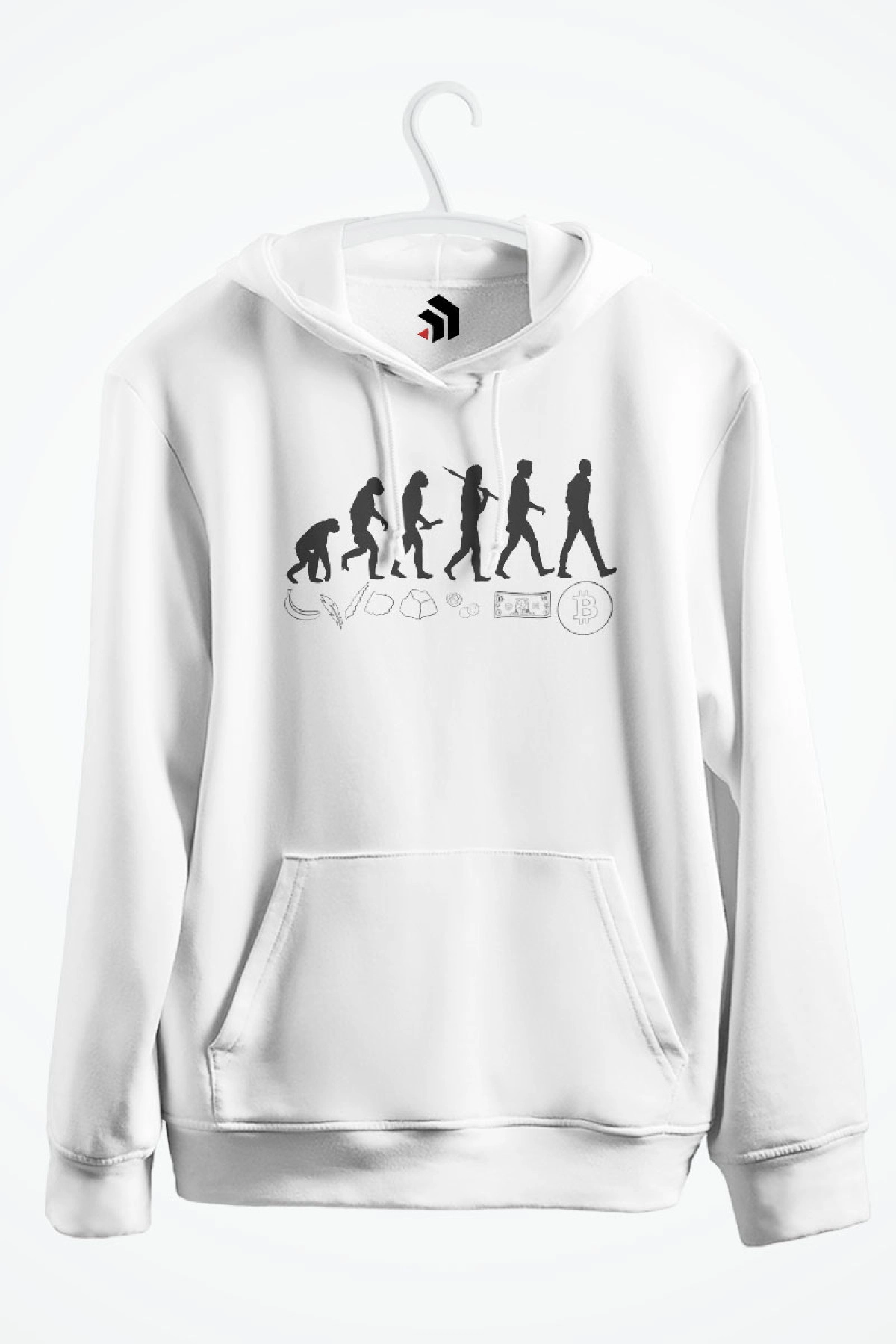 Money evolution Bitcoin Revolution Baskılı Kapşonlu Sweatshirt