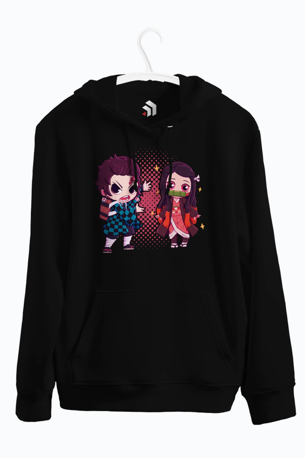 Tanjiro and Nezuko Anime Baskılı Kapşonlu Sweatshirt