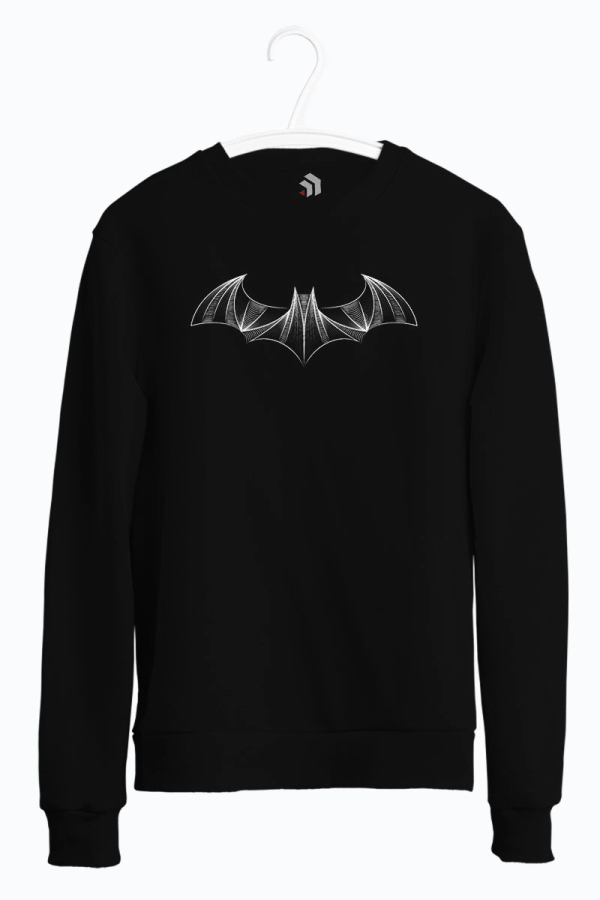 Batman Logo 'Drawing' Baskılı Bisiklet Yaka Sweatshirt