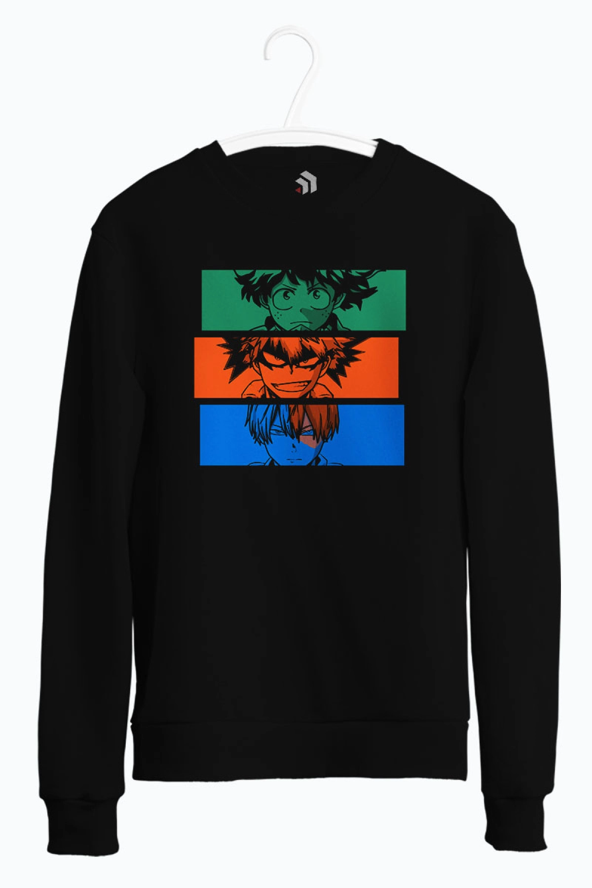 Boku No Hero Monster Trio Anime Baskılı Bisiklet Yaka Sweatshirt