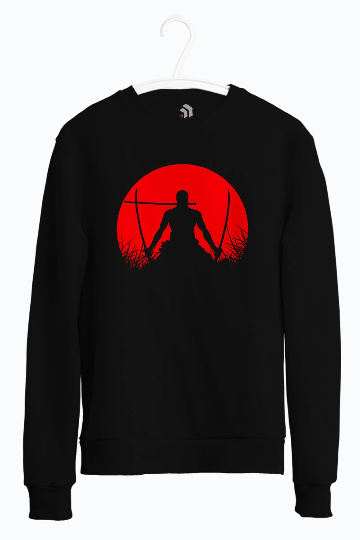 Roronoa Zoro Anime Baskılı Bisiklet Yaka Sweatshirt