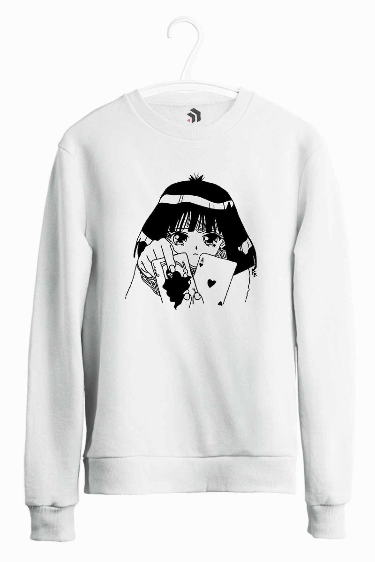 Hotaru Tomoe Sailor Saturn Anime Baskılı Bisiklet Yaka Sweatshirt