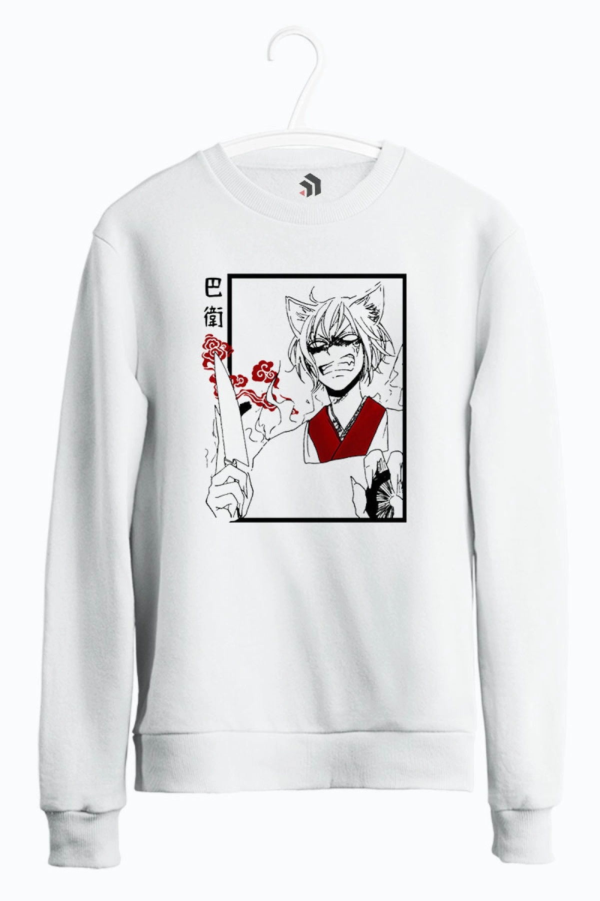 Tomoe Anime Baskılı Bisiklet Yaka Sweatshirt