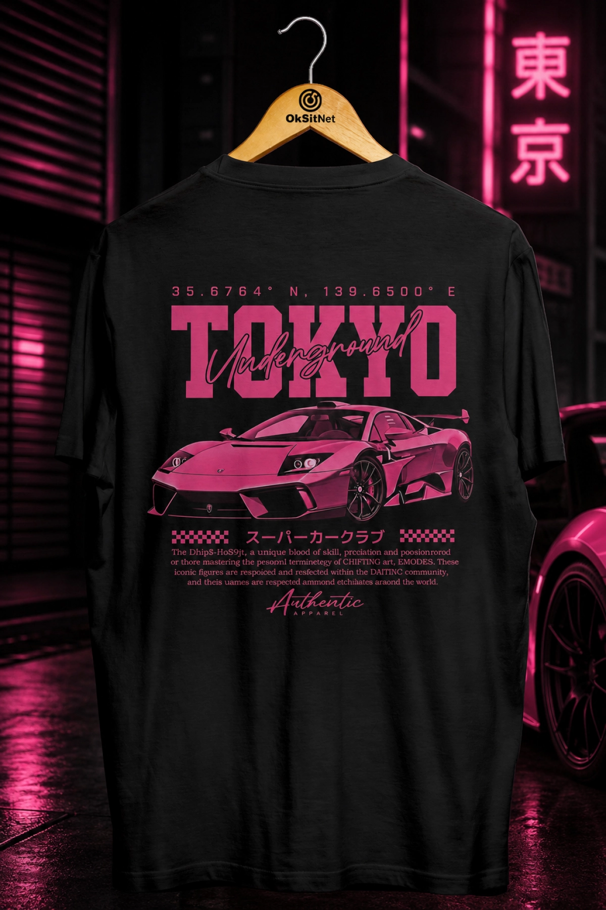 Siyah Unisex Tokyo Underground Grafik Baskılı Tişört – Streetwear Arka Baskı
