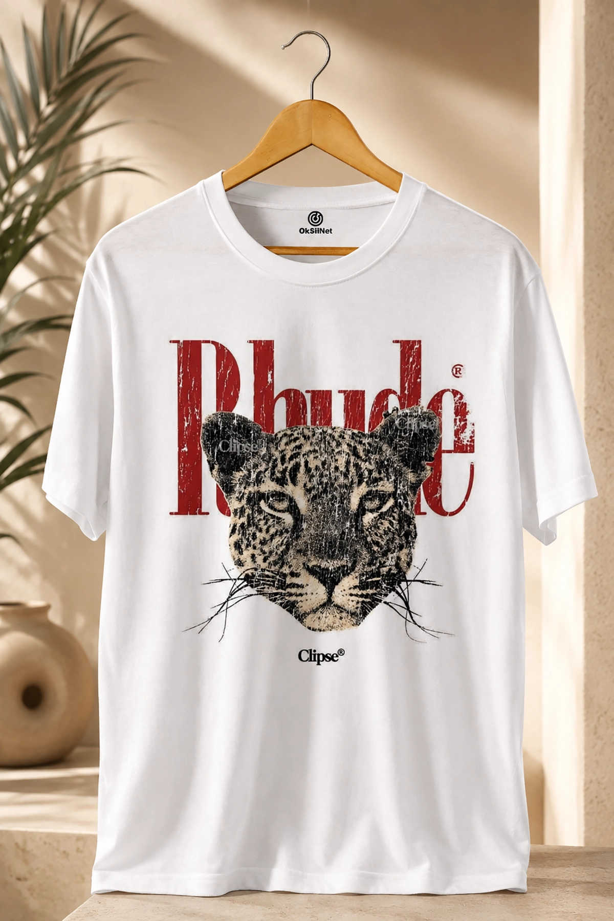 Leopar Baskılı Tişört – Vintage Grafik Desenli T-Shirt